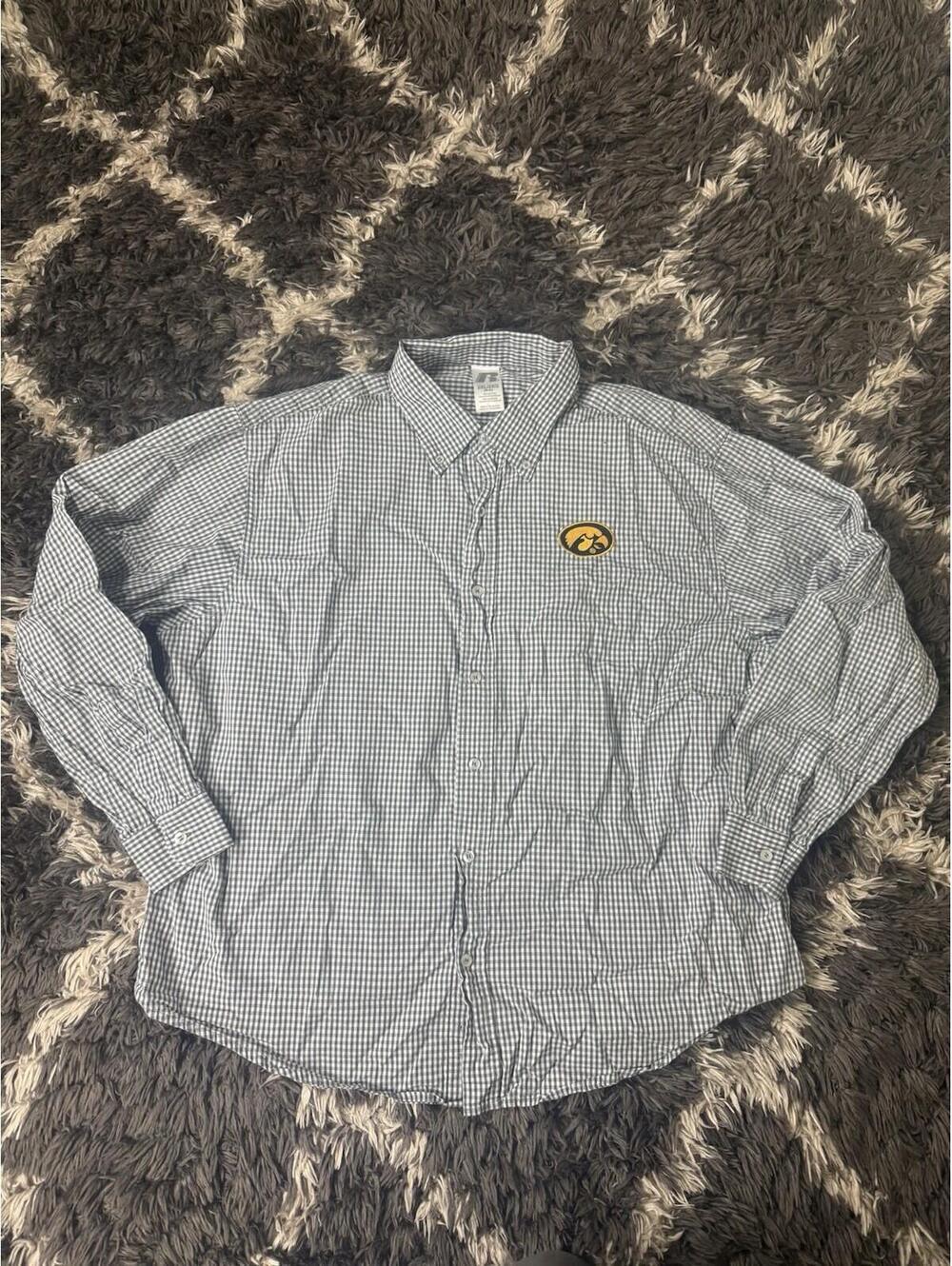 Iowa Hawkeyes Russell Athletic Shirt Men’s XXL Plaid Button Down Vintage